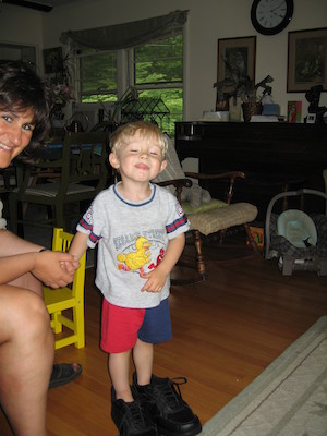 Donna and Tim in John's shoes (06-26-2005 17:10)