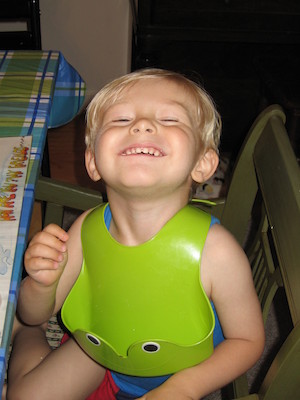 Tim eating and "smiling" (06-30-2005 18:00)