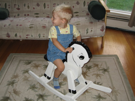 Tim on rocking horse (09-04-2005 09:40)