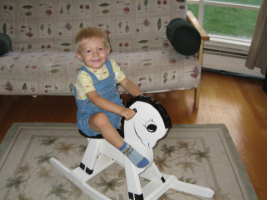 Tim on rocking horse (09-04-2005 09:40)