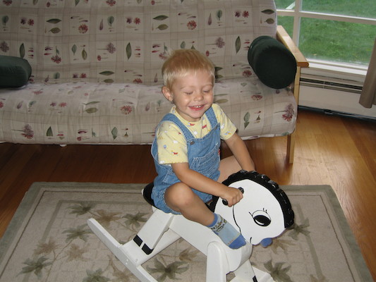 Tim on rocking horse (09-04-2005 09:40)